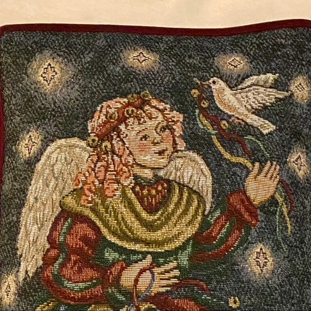 New  Throw Accent Pillow Holiday Christmas Madison Landing Peaceful Angel Dove
